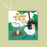 The hen that belongs to the lad lays eggs that are plaid